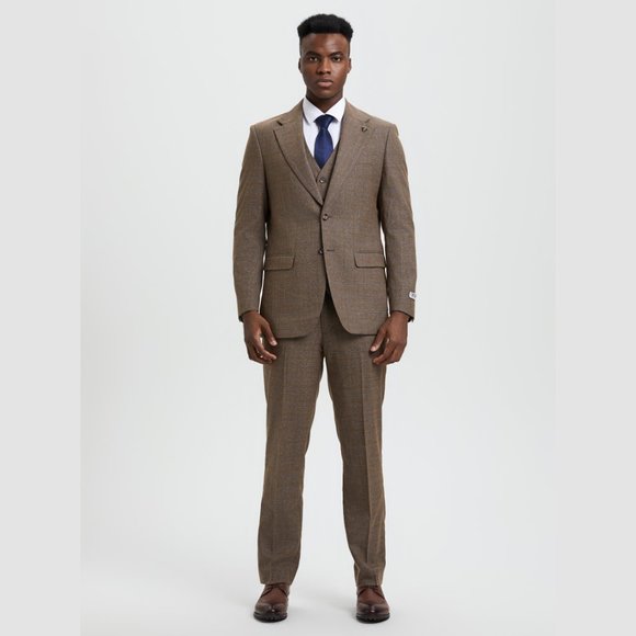Exclusive Stacy Adams Graph Check 3pc Suit, Grey - Picture 5 of 5